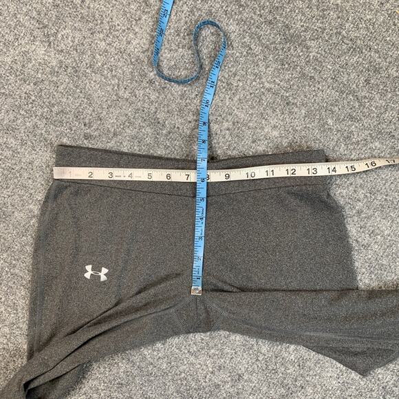 Under Armour Leggings Womens S Small Gray Fitted Heatgear Pull On Low Rise Capri - Picture 4 of 10